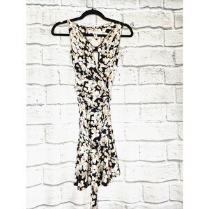 Diane Von Furstenberg 100% Silk Womens Size 2 Womens Floral Tie Dress Lily